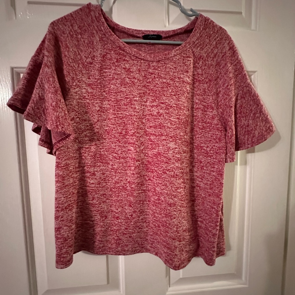 Soprano Red Cuffed Sleeve Boxy T-Shirt